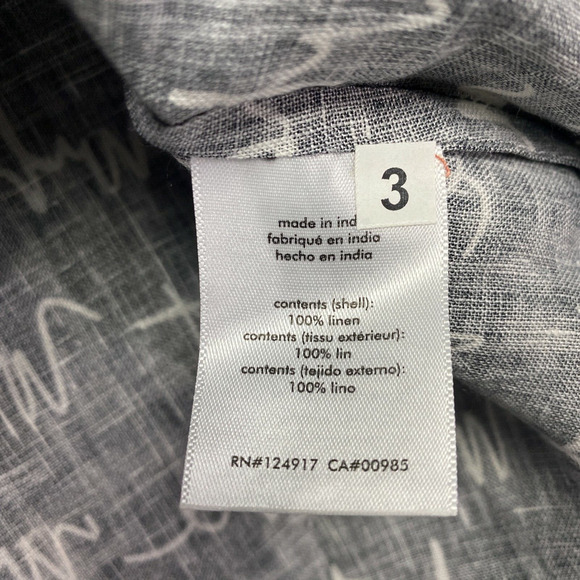 WeWoreWhat Black Scrip Print Cover Up Shirt Dress Small Linen New Beach Resort - Picture 11 of 12